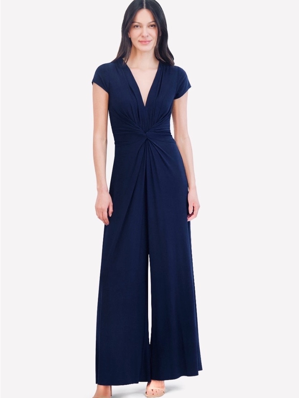 NEW Vince Camuto navy twist-front, wide leg jumpsuit